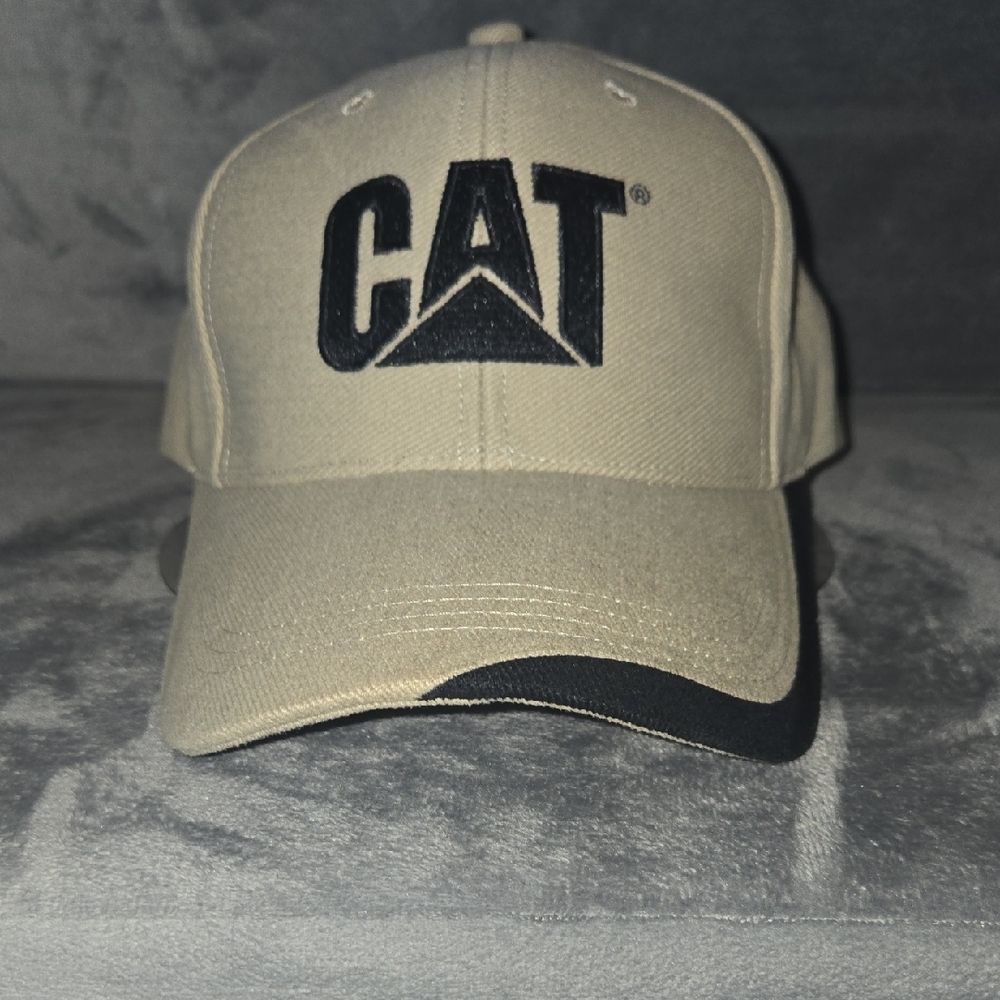 CAT Tan and Black Logo Cap